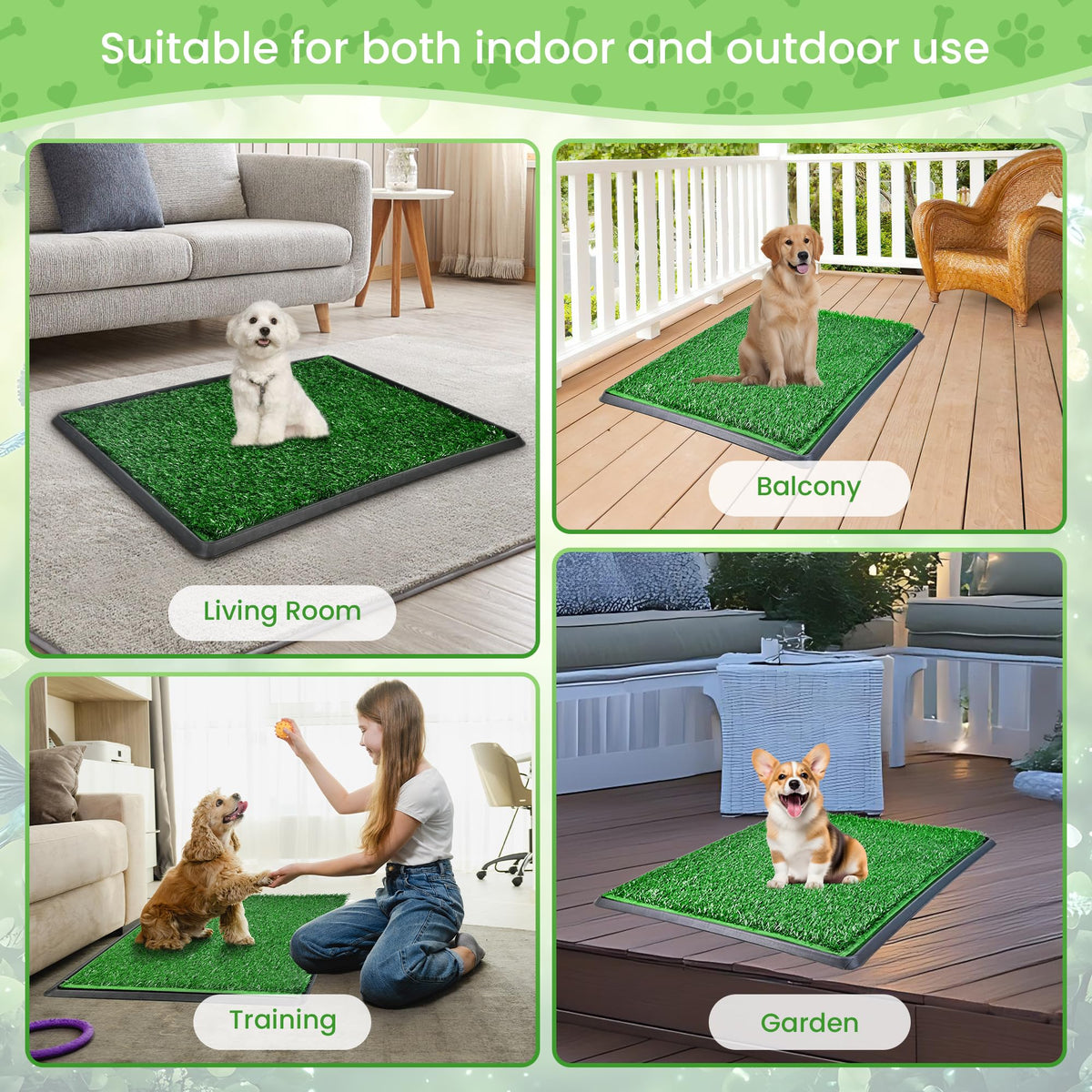 20x25 Inch Reusable Artificial Turf Dog Grass Pad with Tray B566